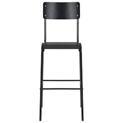 VidaXL Chaises De Bar Lot De 2 Noir Contreplaqué Solide Et Acier - noir 280081_0