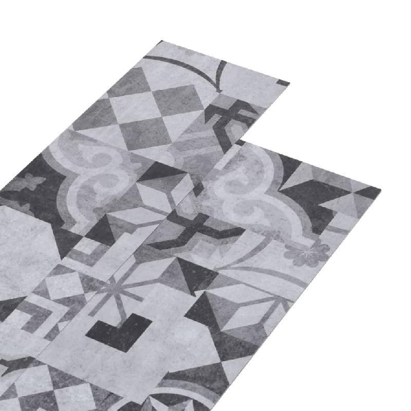 Vidaxl planche de plancher pvc autoadhésif 5,21 m² 2 mm motif de gris 330188_0