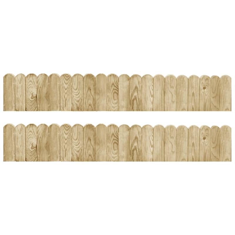 Vidaxl rouleaux de bordure 2 pcs 120 cm bois de pin imprégné 3053642_0