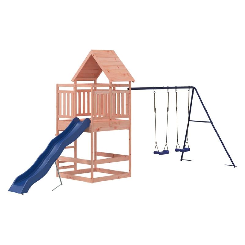 AIRE DE JEUX D\'EXTÉRIEUR BALANÇOIRES TOBOGGAN PORTIQUES ROBUSTE JEUX JARDIN 553 X 206 X 264 CM BOIS DE PIN IMPRÉGNÉ 02_0005030_0