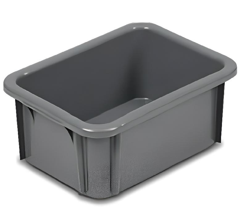 Bac de manutention - lot de 10 - Fond et parois pleins - Polyéthylène - Résistant aux chocs et UV - Conditions d'utilisation de -20°C à +60°C_0