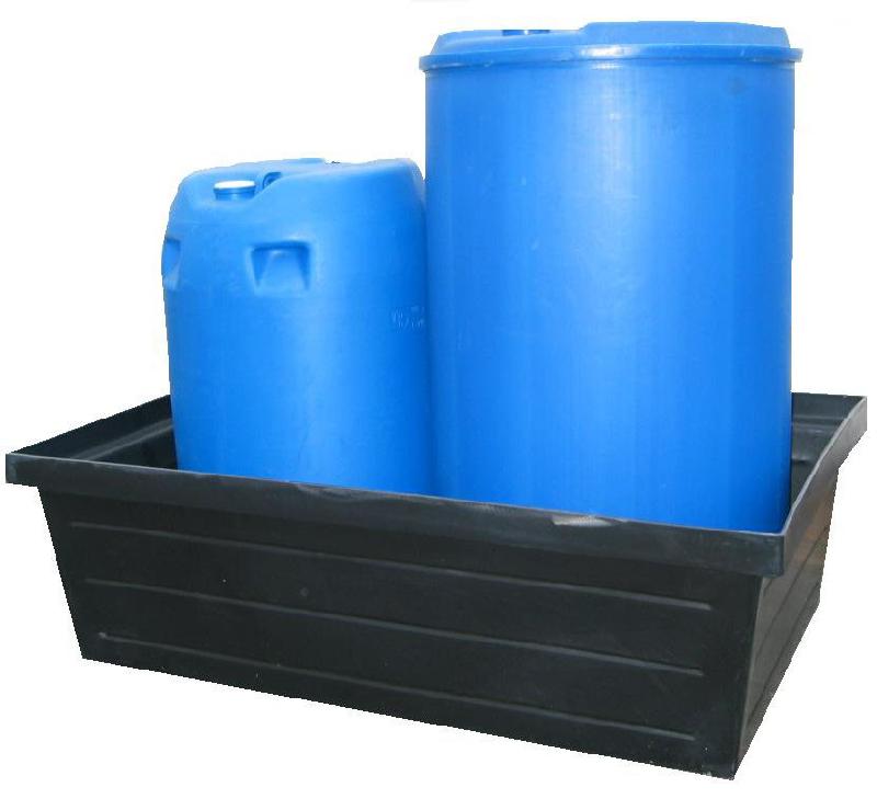 Bac de rétention à fond plat 240 litres plastique sans caillebotis ( 2 fûts)_0