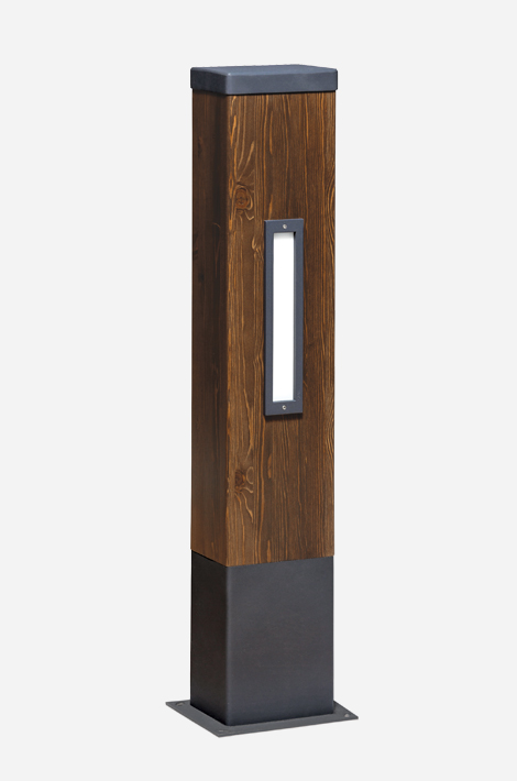 Borne lumineuse d'éclairage public Natty 2 - LED 5,5 W - Aluminium, acier et bois - Hauteur 1,06 m_0