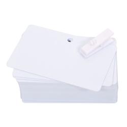 Lot de 500 cartes PVC blanches perforées 5 mm - format vertical - 1149011 - impression badges CR80_0
