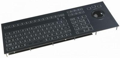 Clavier industriel étanche IP65 IEC 60495, encastrable , rétroéclairé, avec Trackball et pavé numérique, interface USB, langue GE / QWERTZ - Référence: KSML106F0049-W-MC1_0