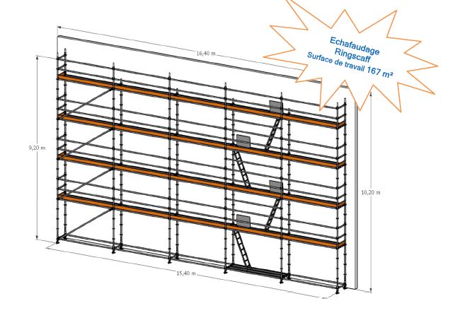 Echafaudage multidirectionnel ringscaff 167m² - scafom-rux france_0