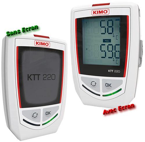 Enregistreur de température 2 voies pour sondes thermocouples - avec ou sans écran - KIMKTT220_0