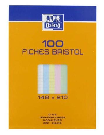 FICHE BRISTOL COULEURS ASSORTIES 148 X 210 MM