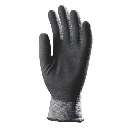 Gants nylon gris dos aéré enduit en micro mousse latex noir Eurotechnique | 6330_0