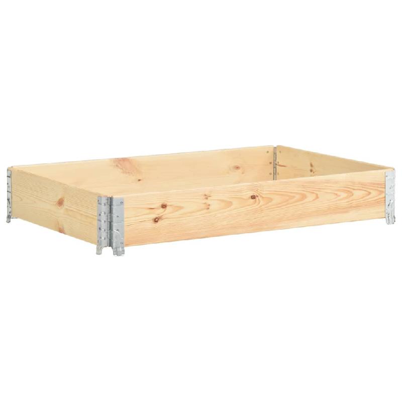Jardinière surélevée empilable 50 x 150 cm - Bois de pin massif résistant aux intempéries - Coins articulés en métal galvanisé_0