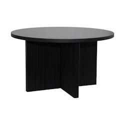 Oviala Business Table basse ronde 80 cm scandinave effet bois noir - noir Bois massif 113754_0