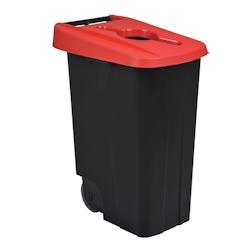 Rossignol - Poubelle 85L mobile ouverture calibrée MOVATRI GREEN - rouge - rouge plastique polypropylène 56189_0