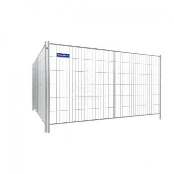 Profi M - Grille de chantier Schake - Clôture mobile galvanisée 3,50m x 2,00m avec cadre et tubes renforcés_0