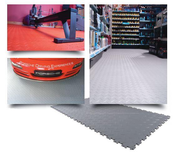 Revêtement de sol antidérapant R-Tile Chequer Plate - épaisseur 4mm - usage domestique et commercial_0