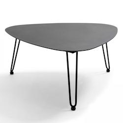 Oviala Business Table basse de jardin triangulaire en aluminium noir - noir aluminium 105308_0