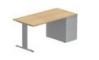 Table de bureau rectangulaire - Caisson porteur en mélamine - Pieds fixes - L.180 cm - Réf. 2 312 062_0