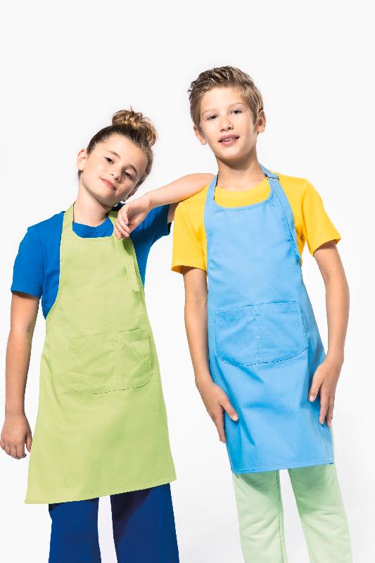 Tablier enfant 100% coton - Réf: K889 - Taille réglable - Grande poche avant - Marque Kariban_0