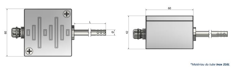 Thermistance d'ambiance - Boîtier aluminium carré HA12 - PTC et NTC pour températures extrêmes_0