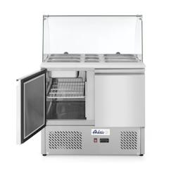 Arktic Saladette avec protection hygiénique transparente et 2 portes 2 étagères en inox - inox 232781_0