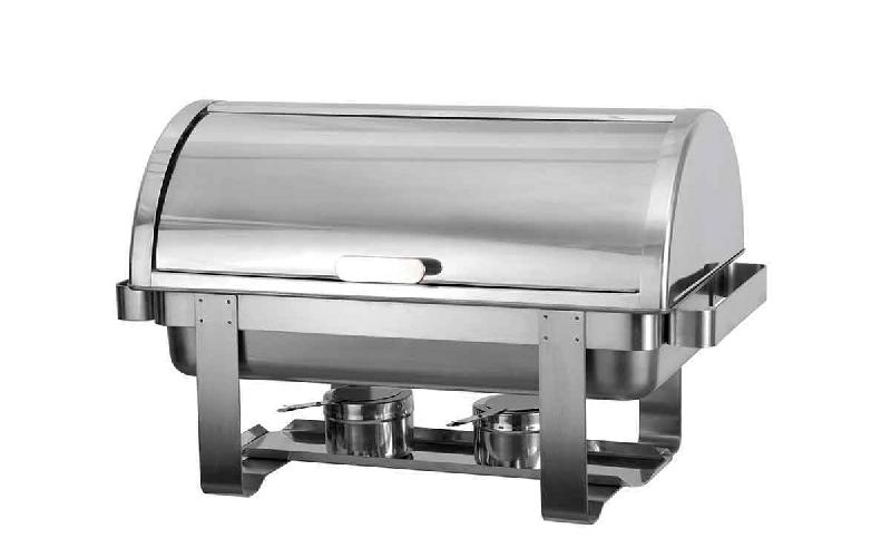 Chafing dish rectangulaire en inox gn1/1 avec couvercle rabattable - 600x340x370 mm - AT61363-1_0
