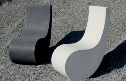 Chaise iconique en béton - Coma - Ciment blanc ou gris « Green Seal » - Fixation tiges filetées - Divers mobiliers urbains_0