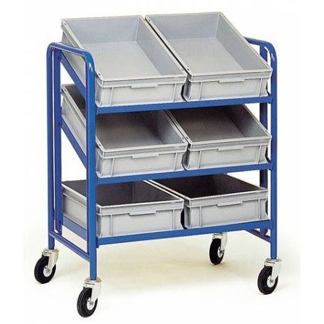 Chariot porte bac - Manuest - avec 6 bacs - supports inclinables et réglables - 820 x 610 mm_0