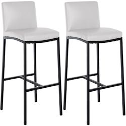 CLP Lot de 2 Tabourets de bar Freeport Blanc /Similicuir - blanc polyester 327329_0