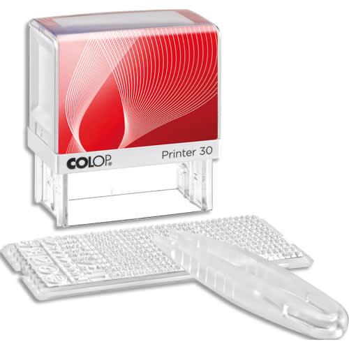 Colop Tampon Printer 30/1 - Texte à composer soi-même - 5 lignes - Inclus police 3,5 mm et encrier_0