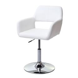 Décoshop26 - Chaise de salle à manger bureau design rétro synthétique blanc pied chrome 04_0002165 - blanc 3000254332695_0