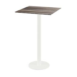 Essentials Urban mange-debout avec piètement blanc + plateau HPL noir 70x70 cm - Veba - Bois - l0- L- P- h - marron 130051277_0