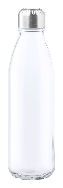 Gourde en verre transparent - forme bouteille - bouchon inox - 650 ml_0