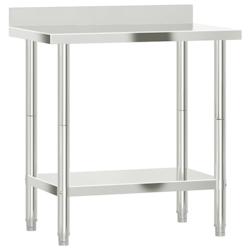 Helloshop26 - Table de travail de cuisine professionnelle avec dosseret 82,5 x 55 x 93 cm acier inoxydable 02_0045411 - 3000220665222_0