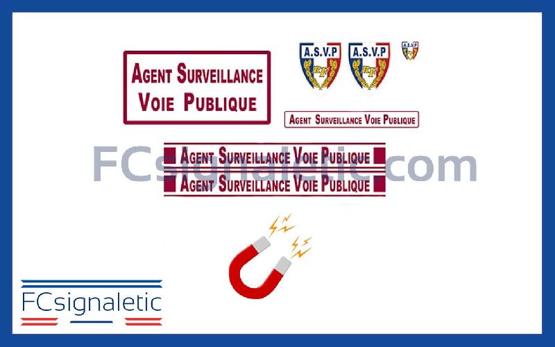 Kit sérigraphie ASVP bordeaux magnétique pour véhicule léger et petits utilitaires_0