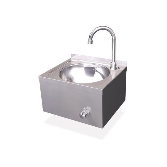 Lave-mains inox mural XS - acier inoxydable AISI 304 avec col de cygne et valve mélangeuse_0