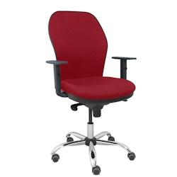 Piqueras y Crespo Silla Jorquera respaldo bali granate asiento bali granate base cromada y ruedas parqué - rouge multi-matériau 15SB933B933B10CCRRP_0