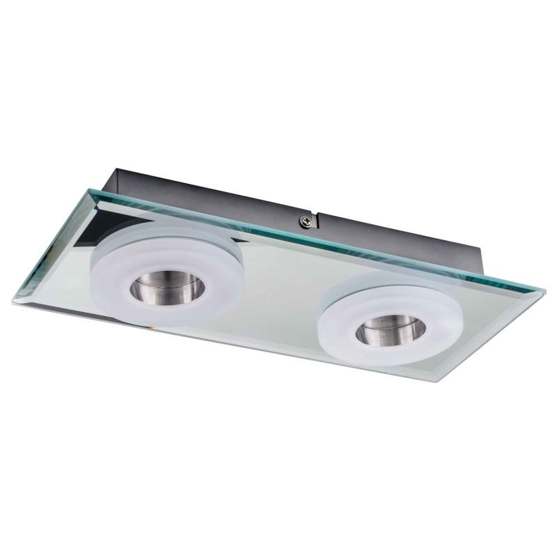Plafonnier design LED 2 têtes Vito 30 cm - Chrome - Paris Prix_0