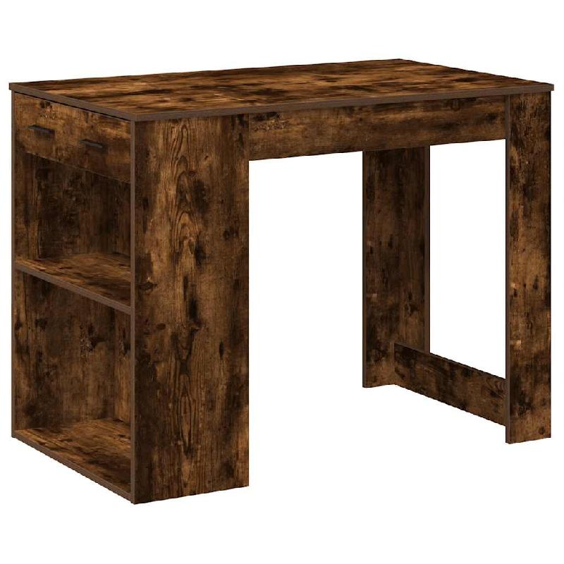 VidaXL Bureau avec tiroir et étagère chêne fumé bois d'ingénierie Modèle Boréal Panorama Jardin - 858690_0