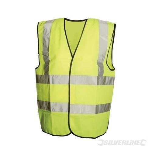 Gilet haute visibilité classe 2 - 108-116 cm - Silverline 633674 - polyester avec bandes réfléchissantes_0