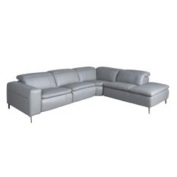 AC ANGEL CERDA Angel Cerdá Canapé d'angle relax droite en cuir gris 6217C 330 x 224 x 100 - gris fourrure 8435631033578_0