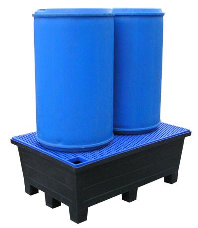 Bac de rétention à pieds 240 litres plastique avec caillebotis polyéthylène_0