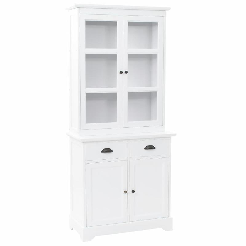 BUFFET BAHUT ARMOIRE CONSOLE MEUBLE DE RANGEMENT VAISSELIER AVEC 4 PORTES MDF ET BOIS DE PIN 180 CM 4402167_0
