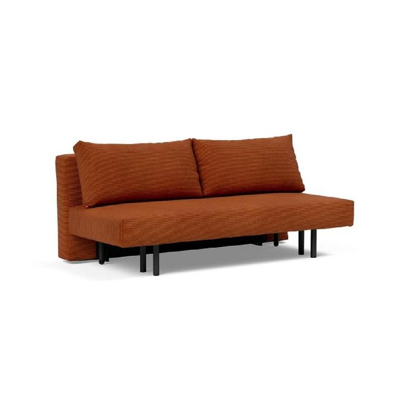 CANAPÉ DESIGN ACHILLAS MULTIFONCTION CONVERTIBLE LIT 155*200 CM PIEDS MÉTAL NOIR, TISSU CORDUROY BURNT ORANGE_0
