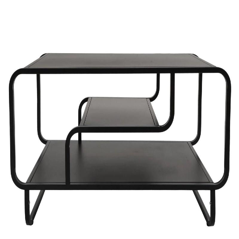 Décoshop26 - Table basse rectangulaire moderne avec trois étagères salon design épuré 45 x 80 x 40 cm en acier noir 04_0009387 - noir acier 30002_0