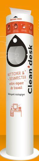Distributeur écologique Clean'desk - papier imprégné - autonome et personnalisable_0