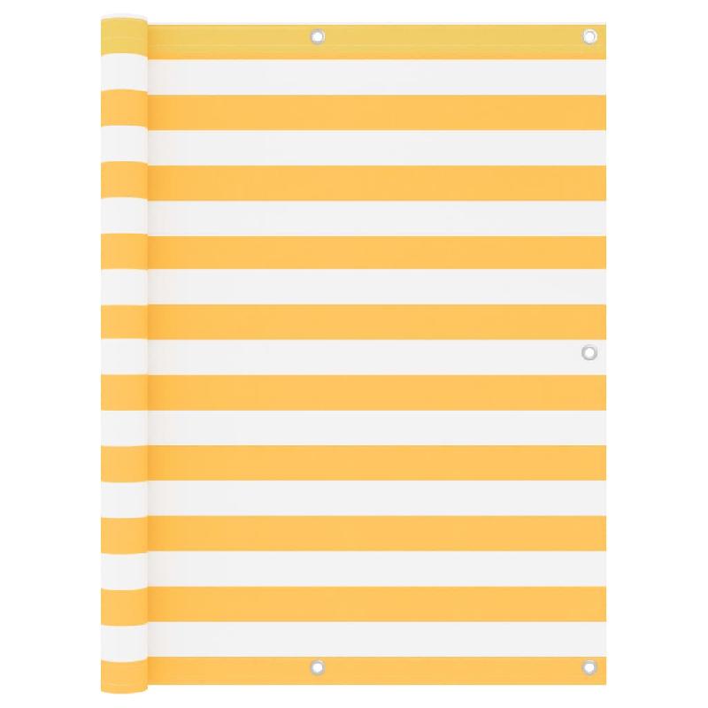 ÉCRAN DE BALCON BRISE PARE VUE PROTECTION CONFIDENTIALITÉ 120 X 600 CM TISSU OXFORD BLANC ET JAUNE 02_0010077_0