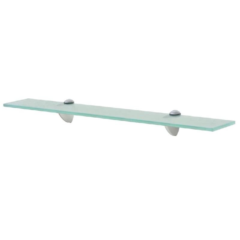 Étagère murale design en verre trempé 60 x 10 cm - 8 mm - avec supports et accessoires de montage_0