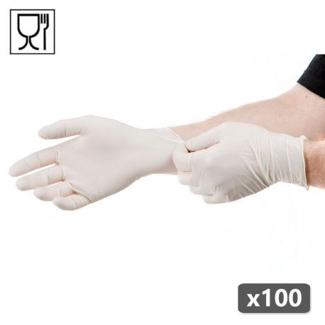Gants en latex poudrés transparents - Kalissya - Boîte de 100 - Certifiés contact alimentaire_0
