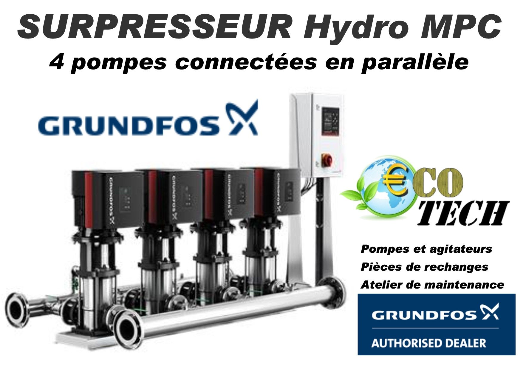 Groupe de surpression 4 pompes  connectées en parallèles hydro mpc grundfos_0