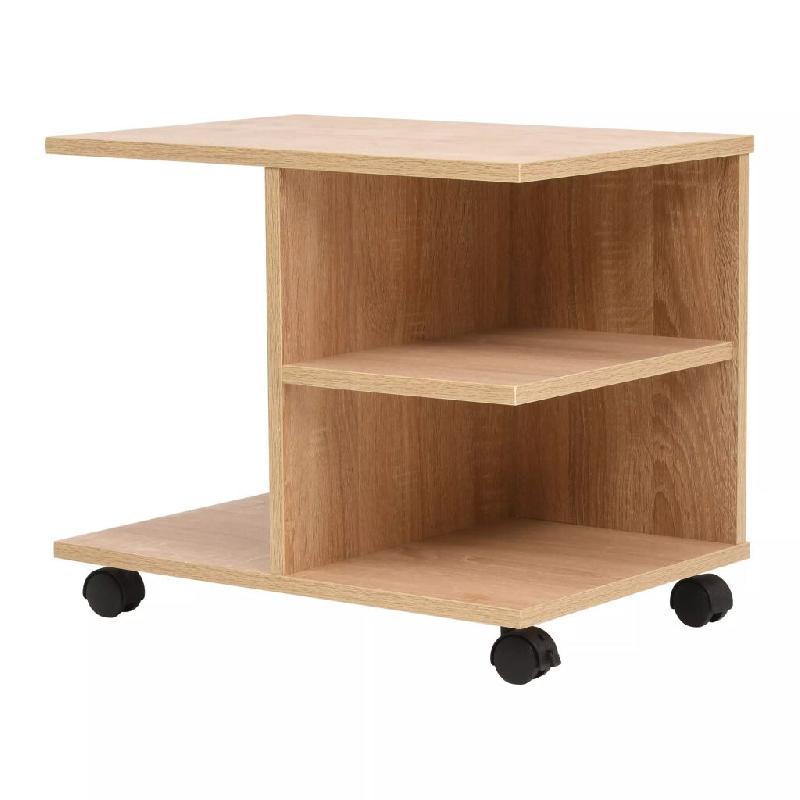 Helloshop26 - Étagère armoire meuble design étagère à roulettes 50 cm chêne marron 2702036/2 - marron 3001575858994_0