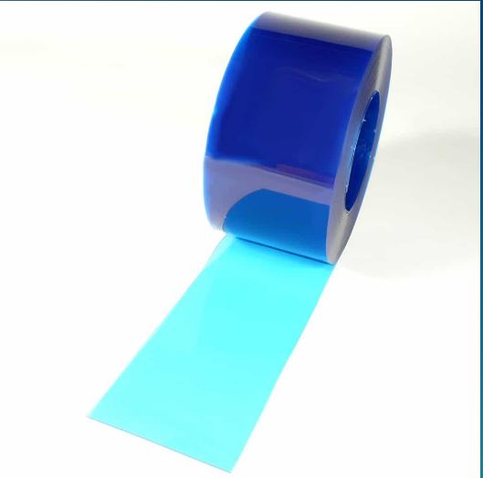 Lanière PVC souple translucide bleu/opaque - 200 x 2 mm - Isolation thermique améliorée - Résistante aux rayures et chocs_0